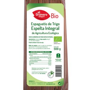 Espaguetis de Trigo Espelta Integral Bio, 500 g