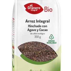 Arroz Integral Hinchado con Agave y Cacao Bio, 350 g