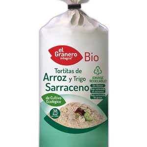 Tortitas de Arroz y Trigo Sarraceno Sin Gluten Bio, 115 g
