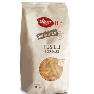 Fusilli de 4 cereales sin Gluten Bio, 500 g