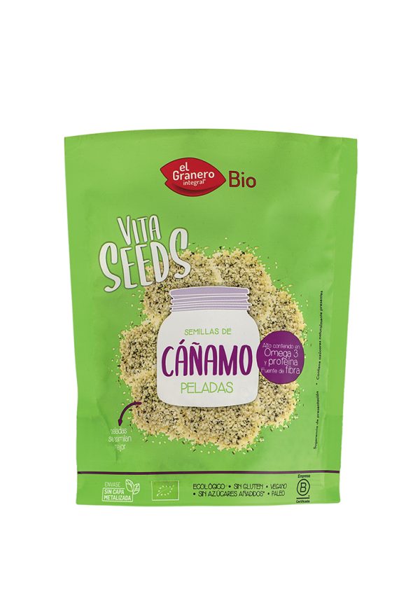 Vitaseeds Semillas de Cáñamo Pelado Bio, 200 g