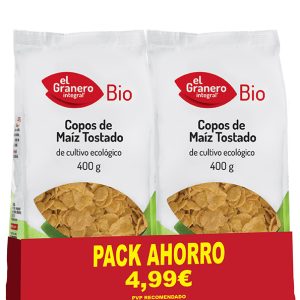 Pack 2 Copos de Maíz Tostado Bio, 2x400 g (011835)