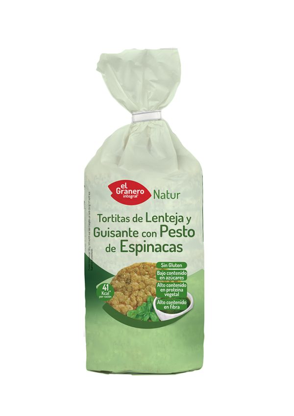 Tortitas de Lenteja y Guisante con Pesto de Espinacas, 122 g