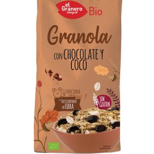 Granola con Chocolate y Coco Sin Gluten Bio, 350 g