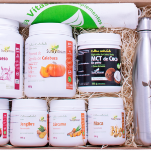 KETO Pack - Proteínas + Fermentados + Ácidos grasos + Termo 550ml + Bolsa algodón 280g ecológica